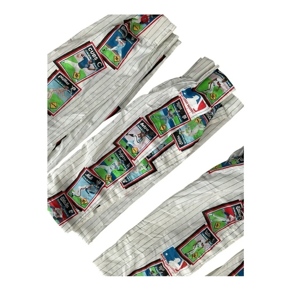 Vintage MLB Baseball Fabric Panels Lot 4 55x22.5 Quilt Craft Sports Rare
